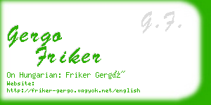 gergo friker business card